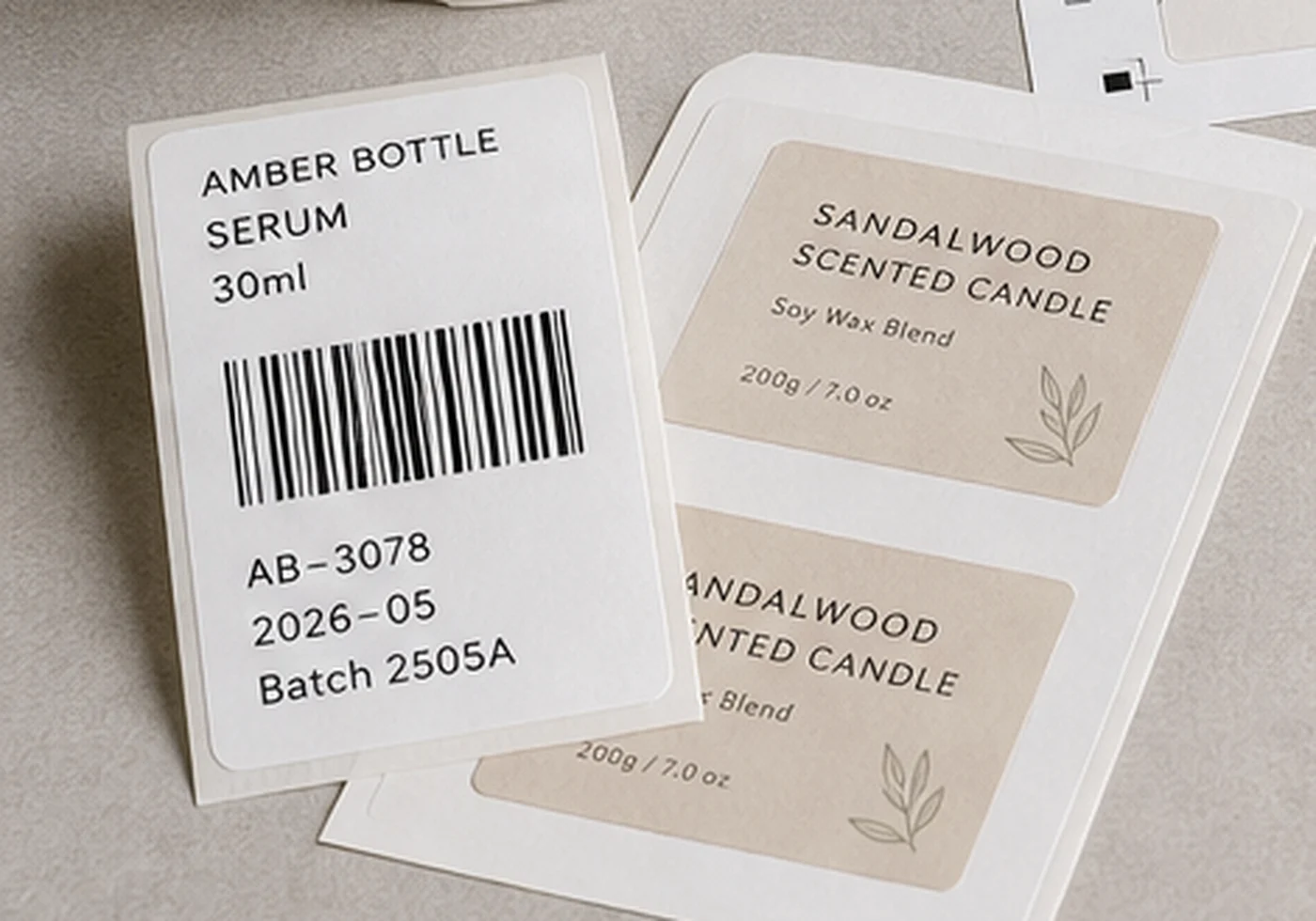 Printed product tags and labels used for branded packaging