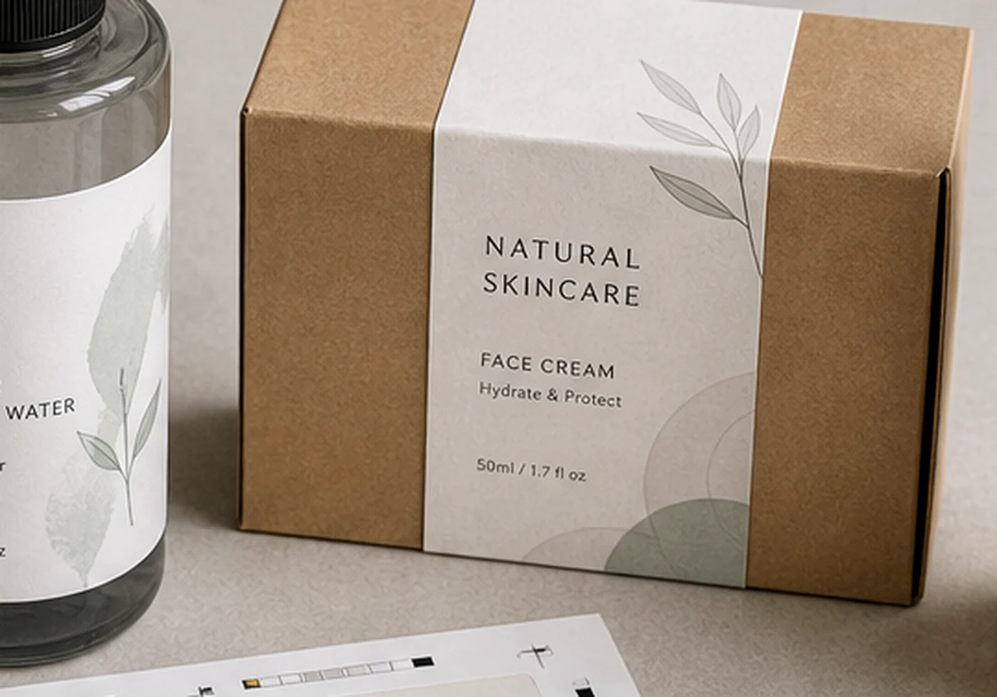 Open box packaging with paper insert and protective filler