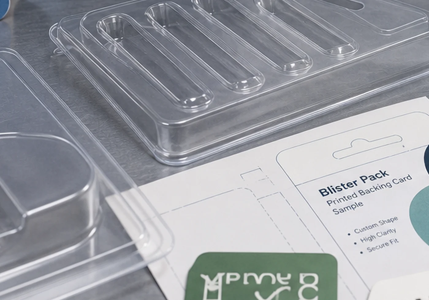 Clear thermoformed plastic packaging tray and blister style insert