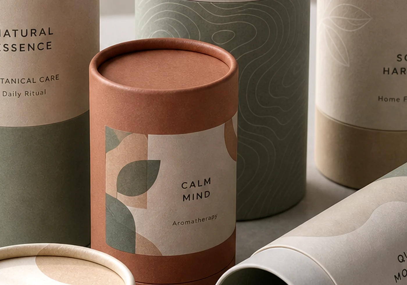 Round paper tube packaging suitable for food and cosmetic products