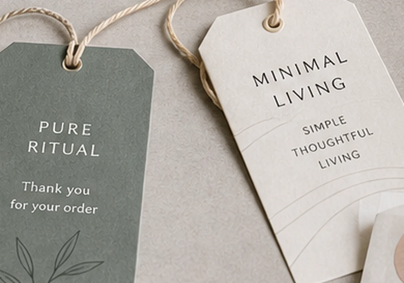 Printed product tags and labels used for branded packaging