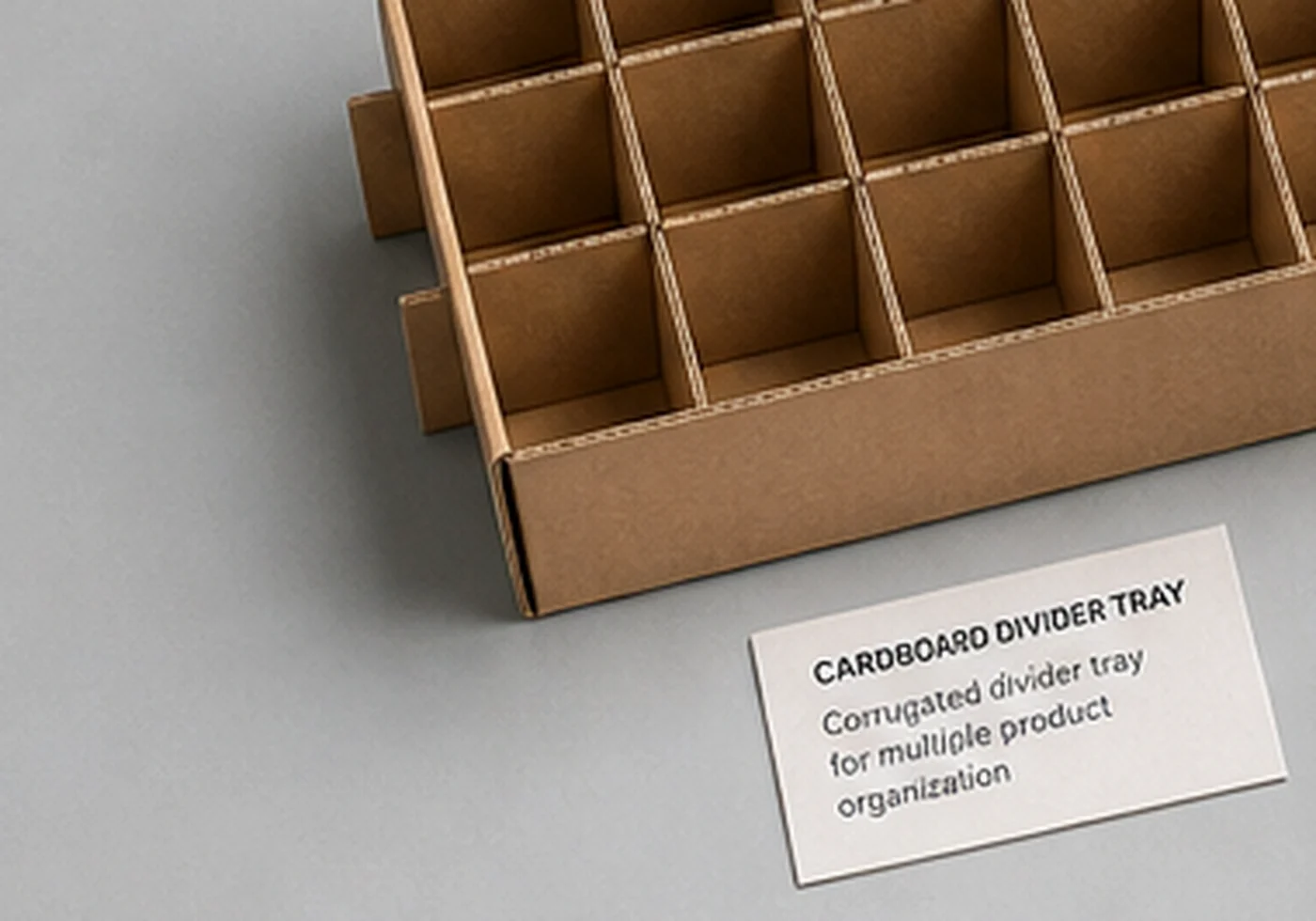 EVA insert tray sample with precision-cut compartments and label card