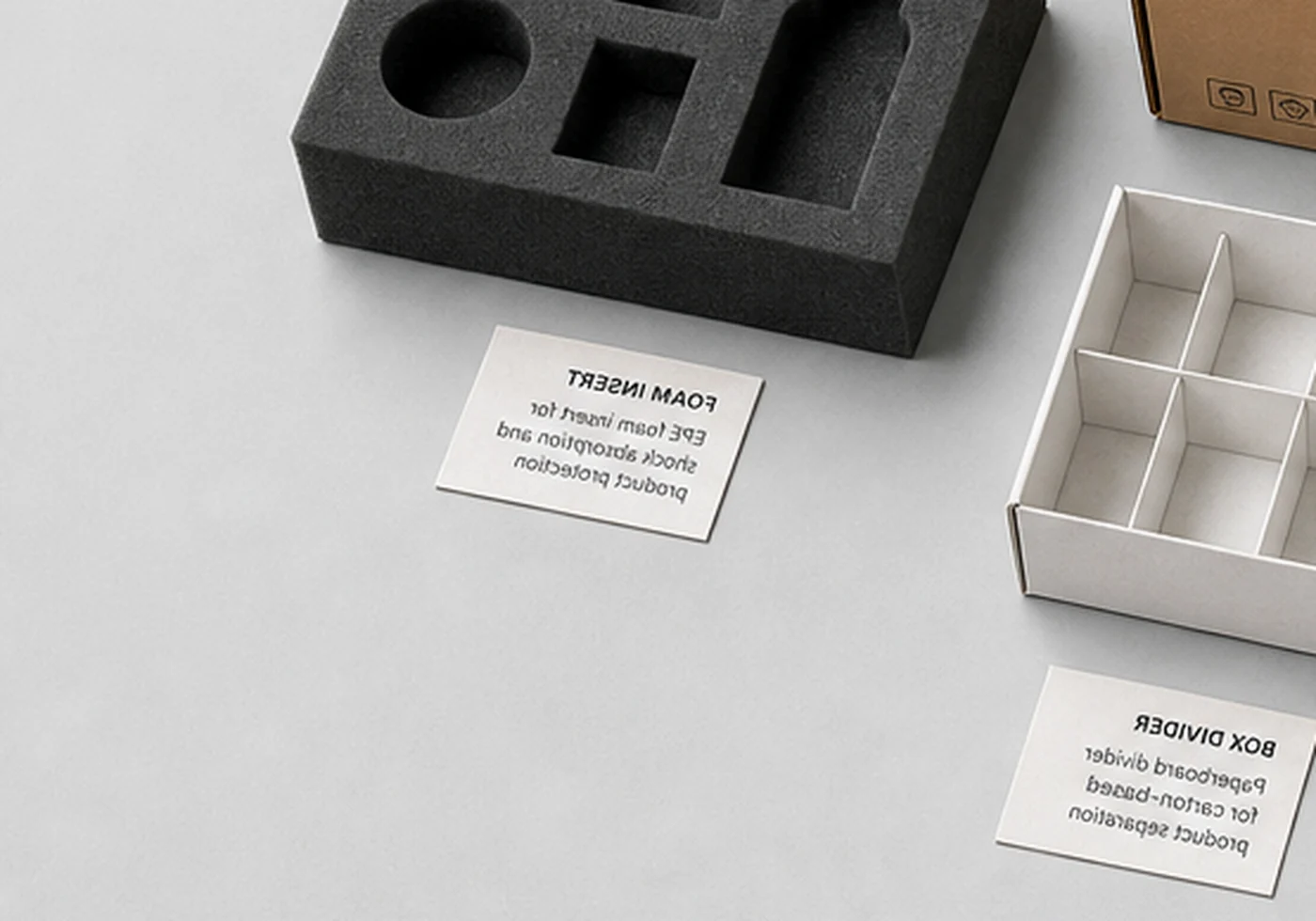 Open shipping box with protective insert and void fill for product protection
