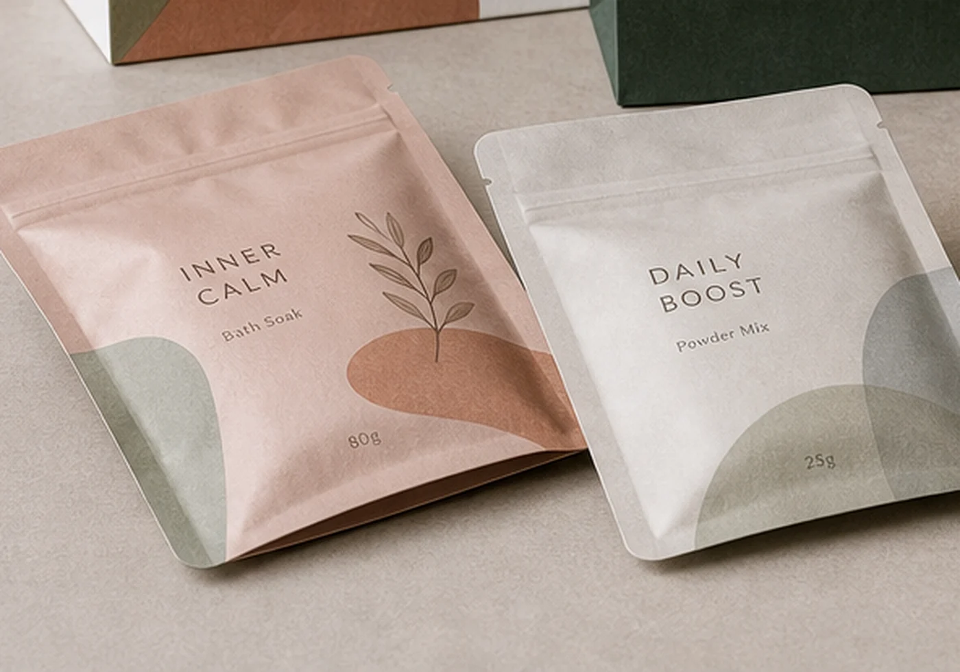 Custom paper bags and flexible pouch packaging examples