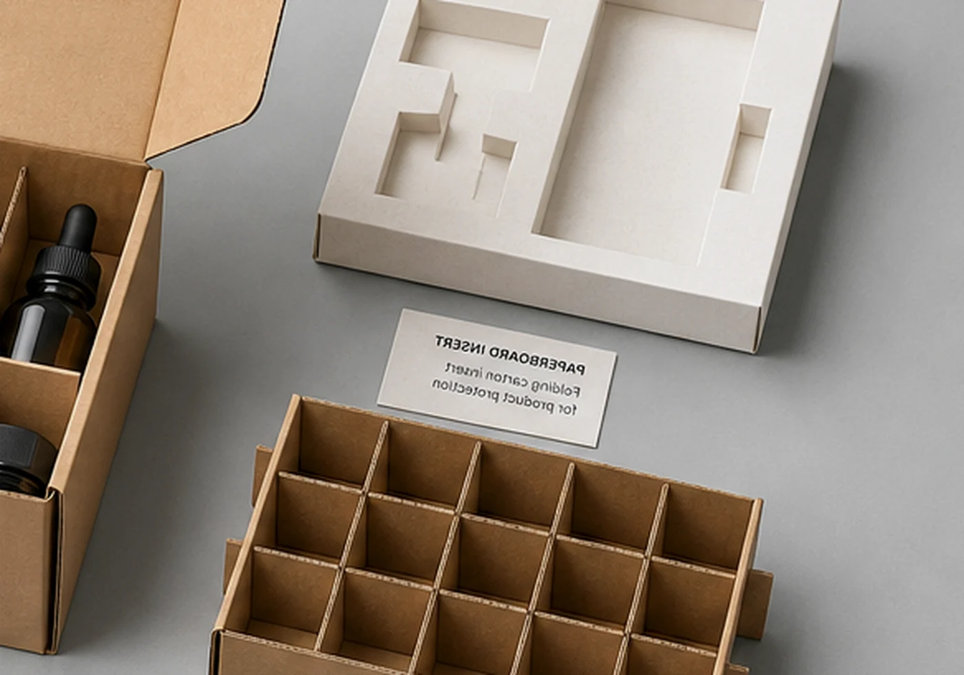 Open shipping box with protective insert and void fill for product protection