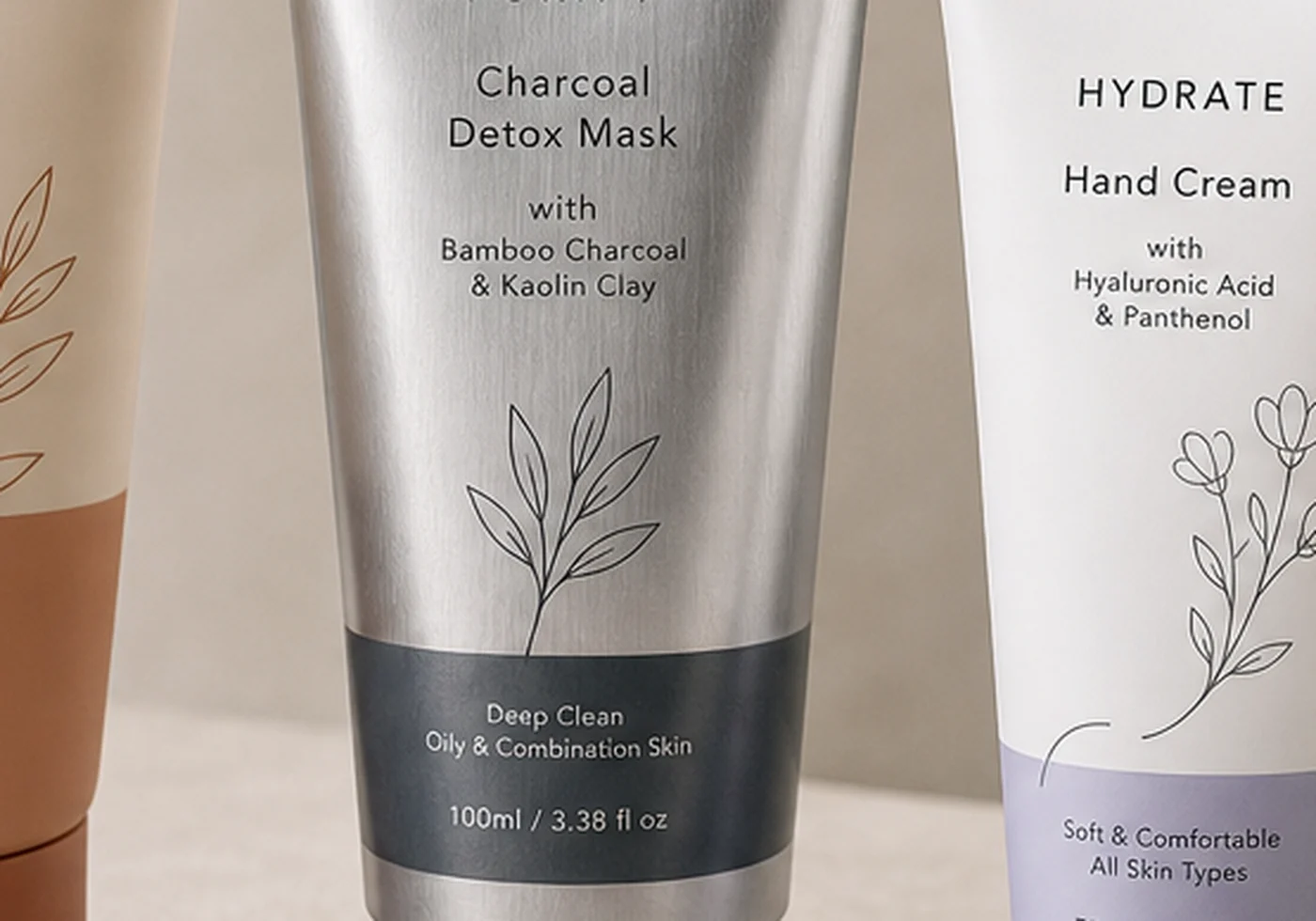 Cosmetic tube, pouch, and box packaging components for tube packaging projects