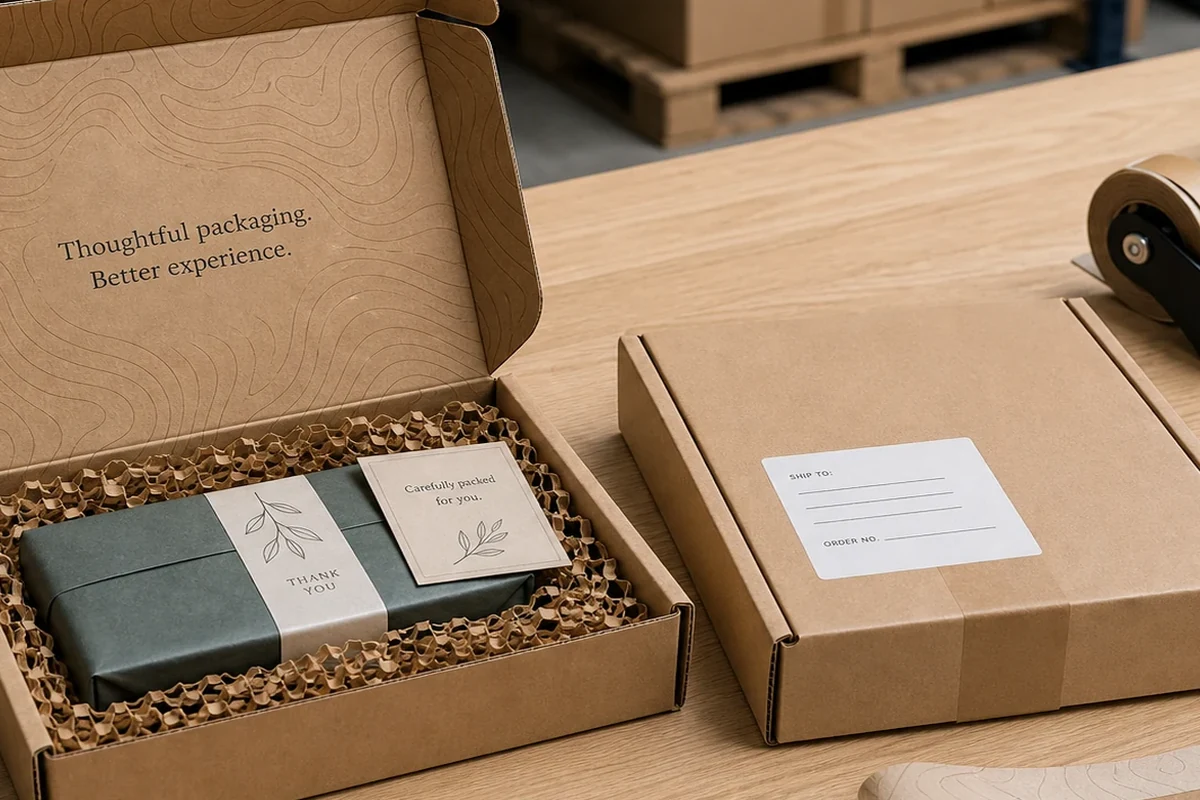 Kraft corrugated ecommerce mailer boxes for shipping products