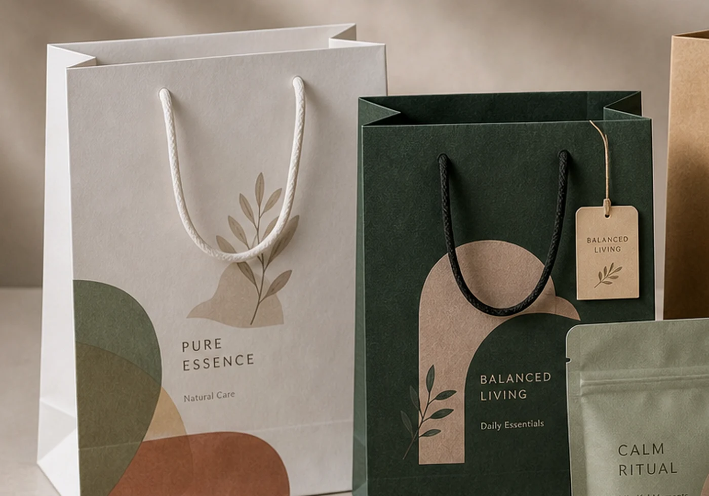 Custom paper bags and flexible pouch packaging examples