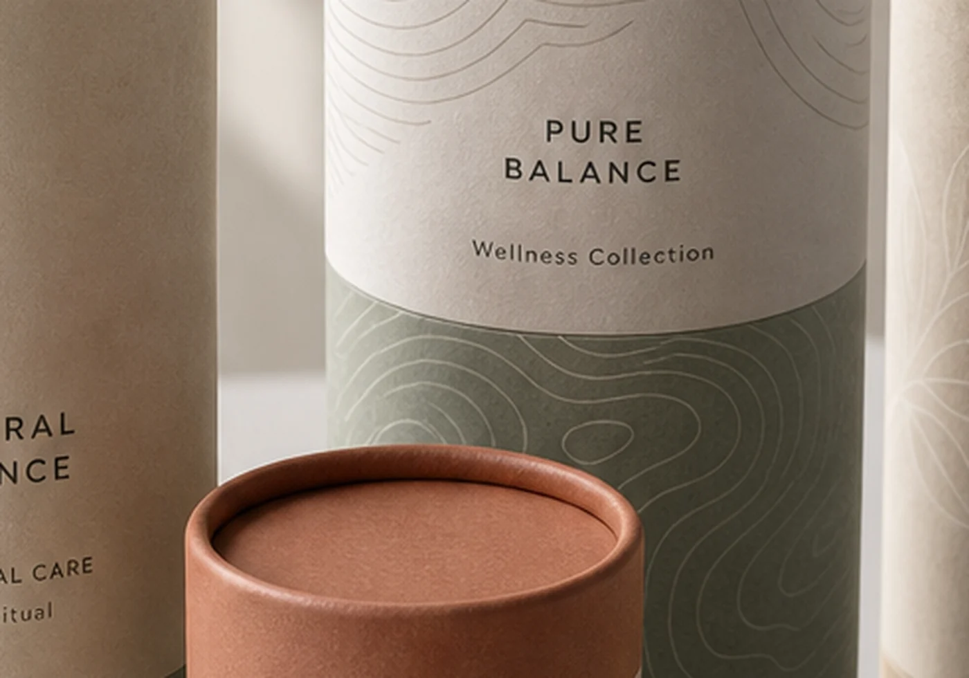 Round paper tube packaging suitable for food and cosmetic products