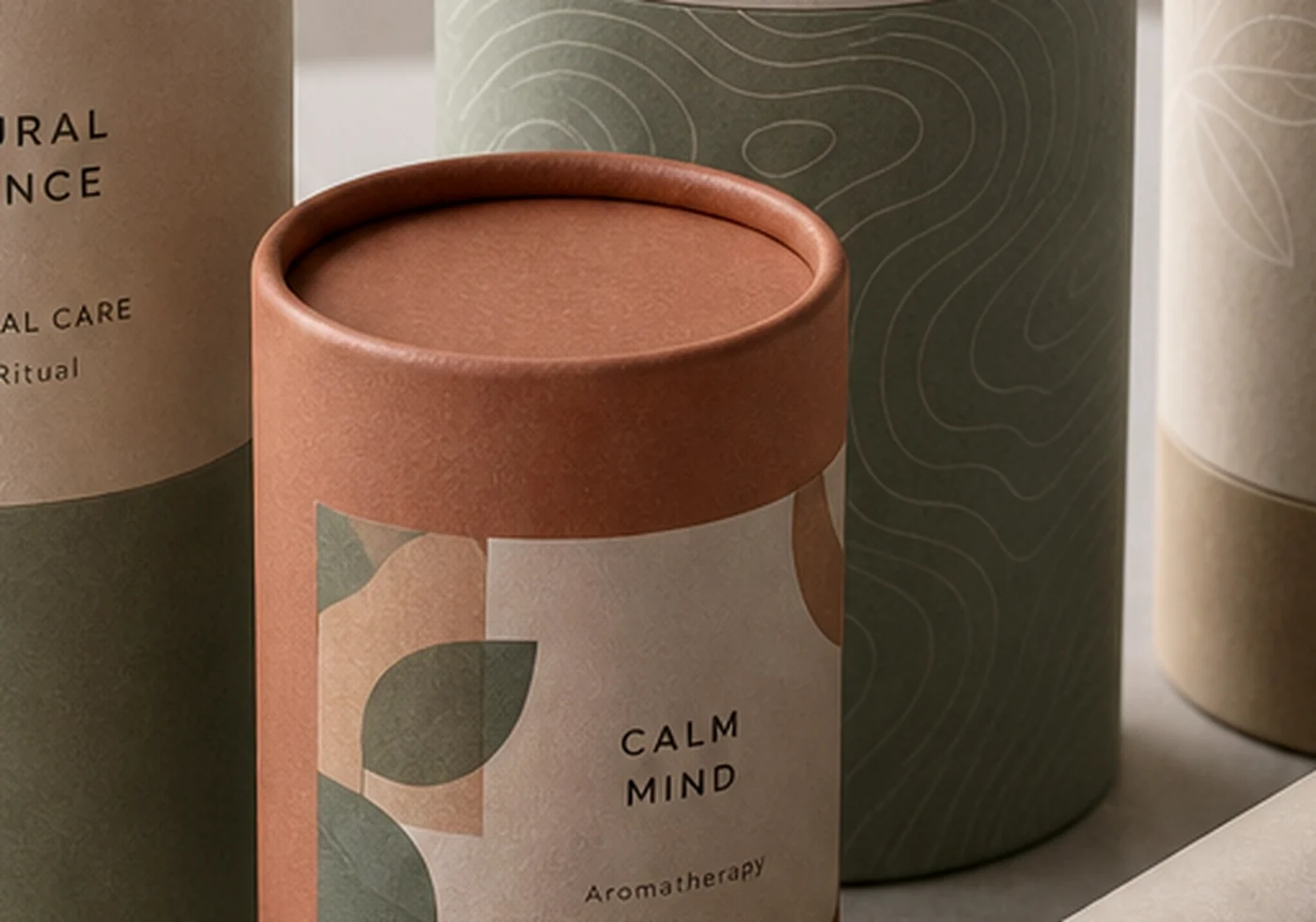 Round paper tube packaging suitable for food and cosmetic products