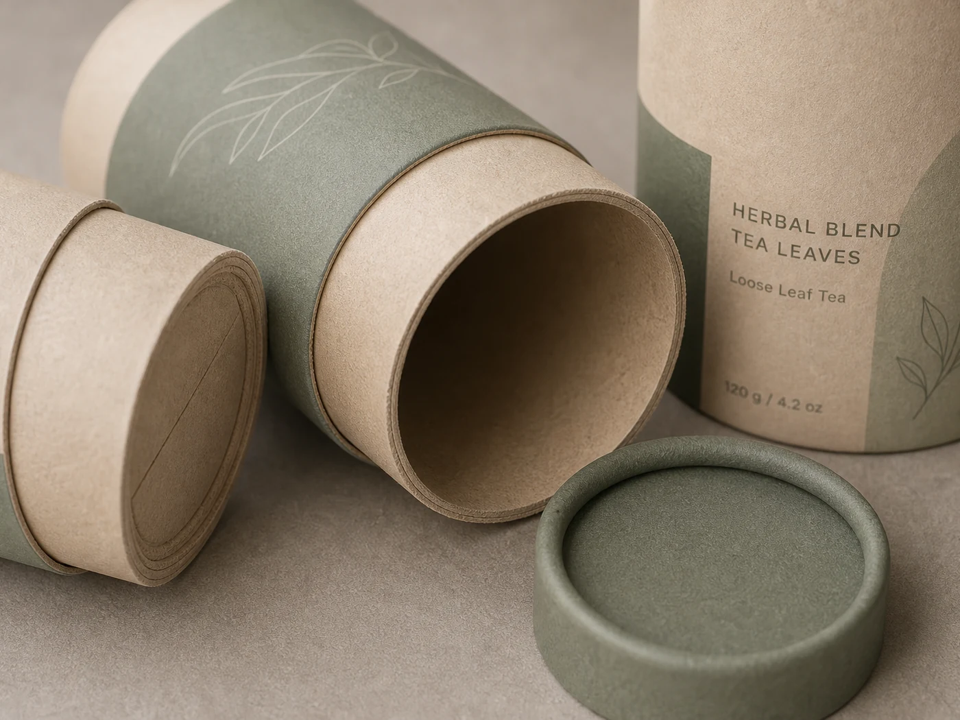 Round paper tube packaging suitable for food and cosmetic products