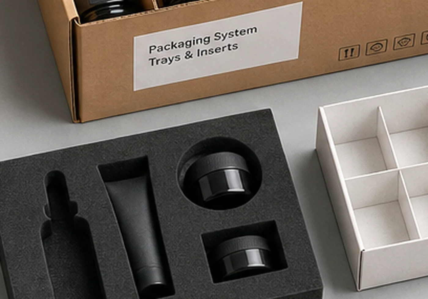 Clear thermoformed plastic packaging tray and blister style insert