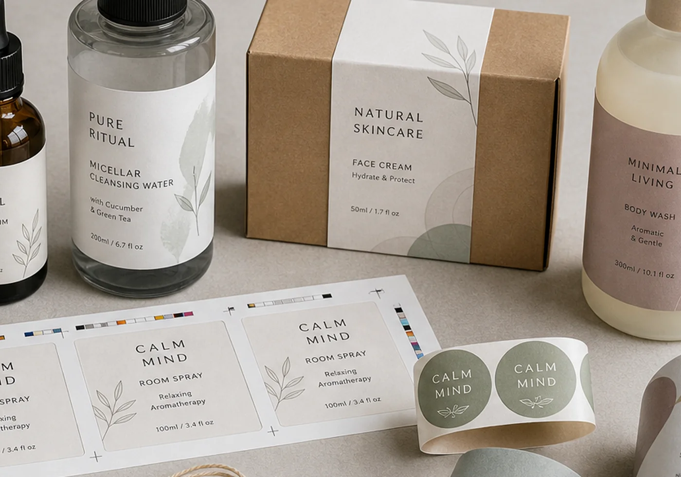 Printed product tags and labels used for branded packaging