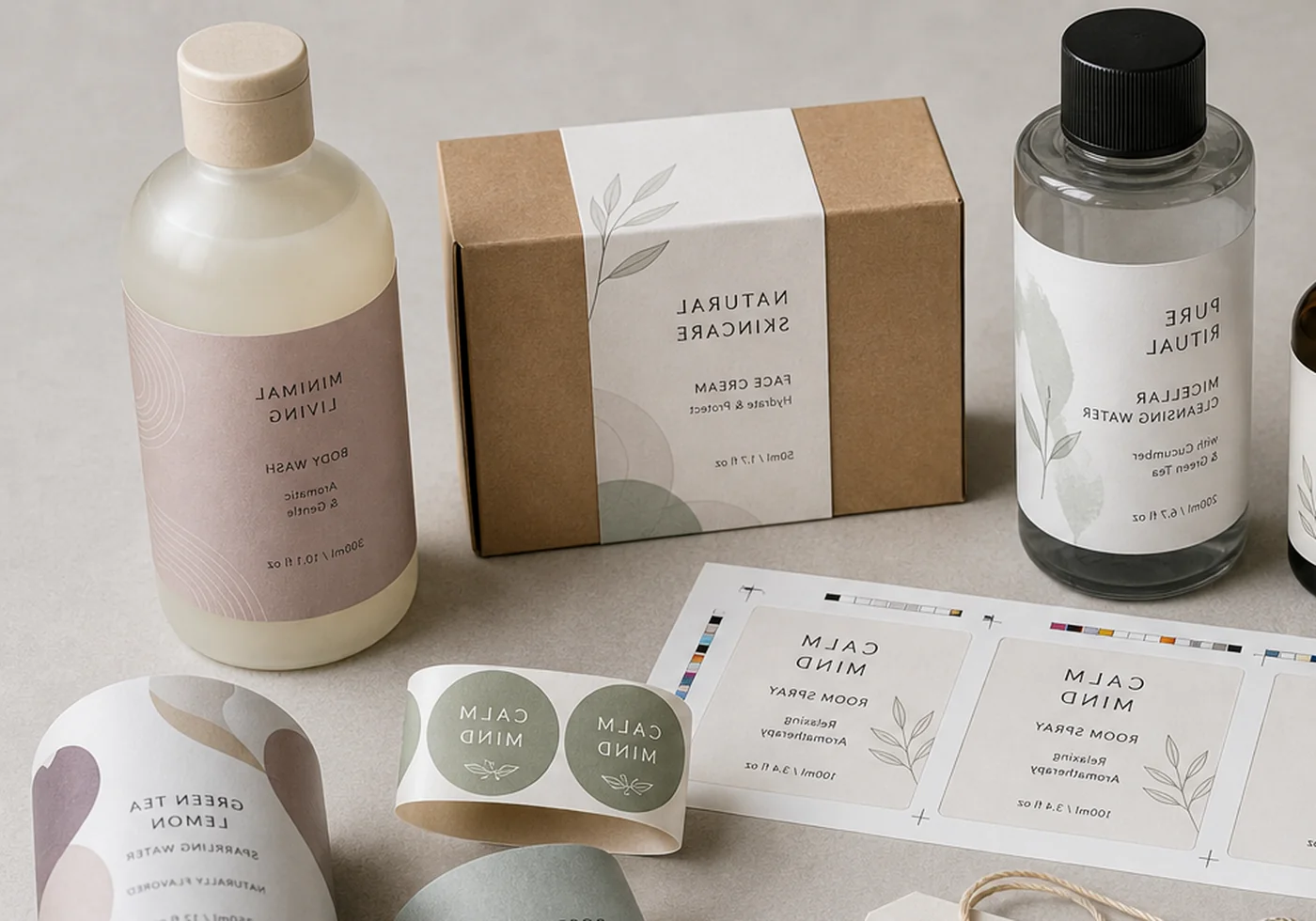 Printed product tags and labels used for branded packaging