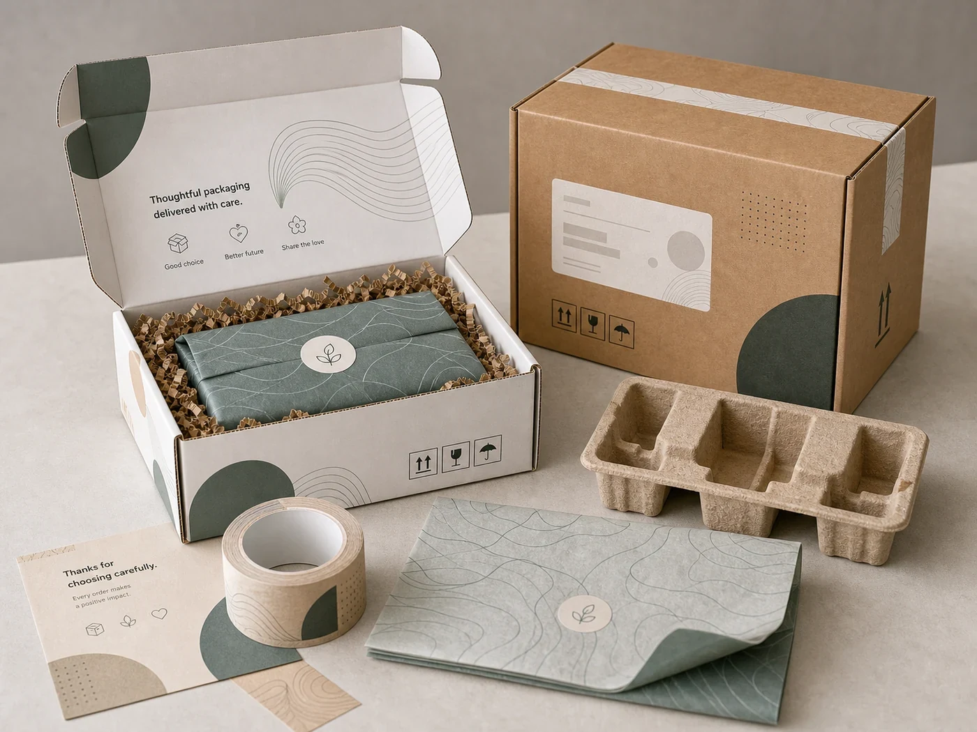 Kraft corrugated ecommerce mailer boxes for shipping products