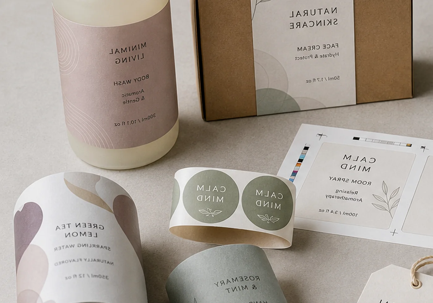 Printed product tags and labels used for branded packaging