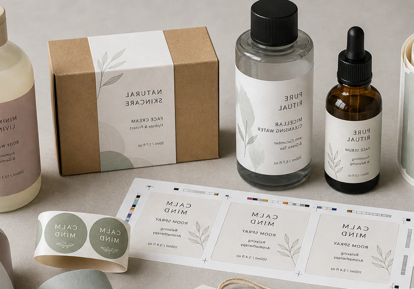 Printed product tags and labels used for branded packaging