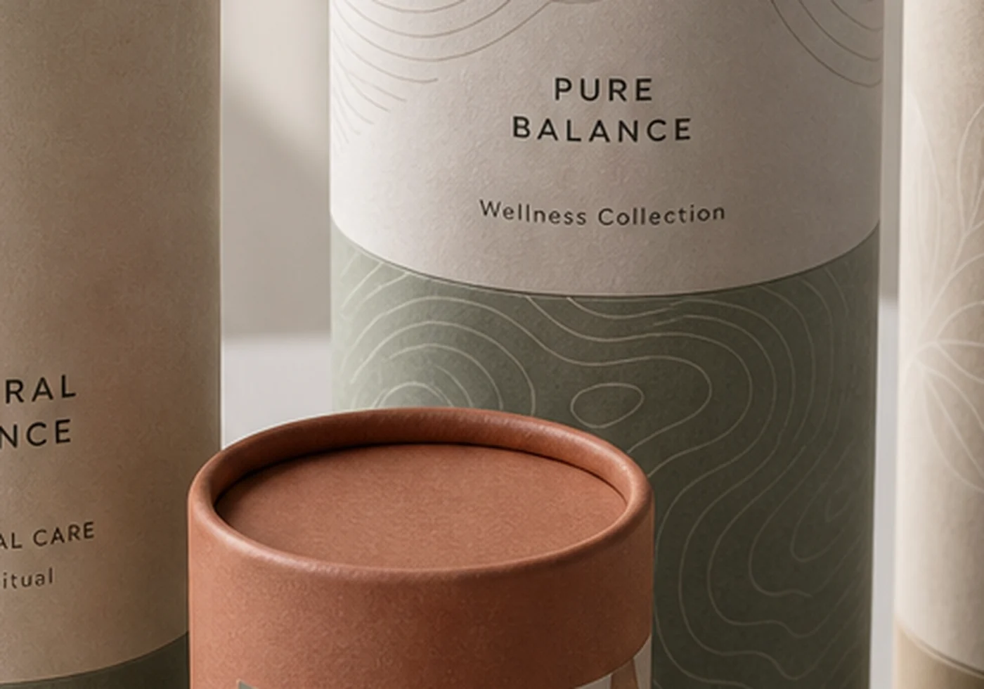 Round paper tube packaging suitable for food and cosmetic products