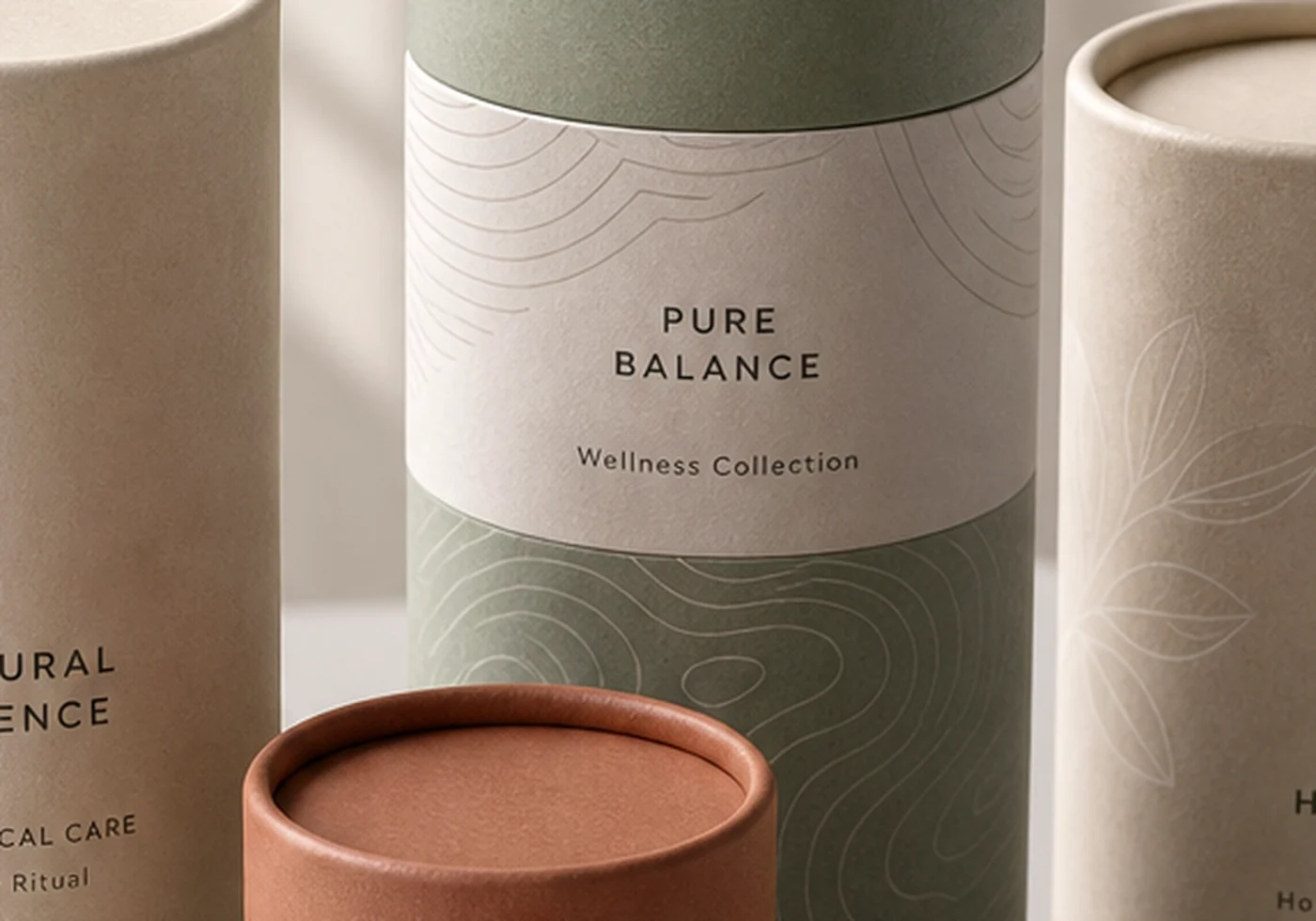 Round paper tube packaging suitable for food and cosmetic products