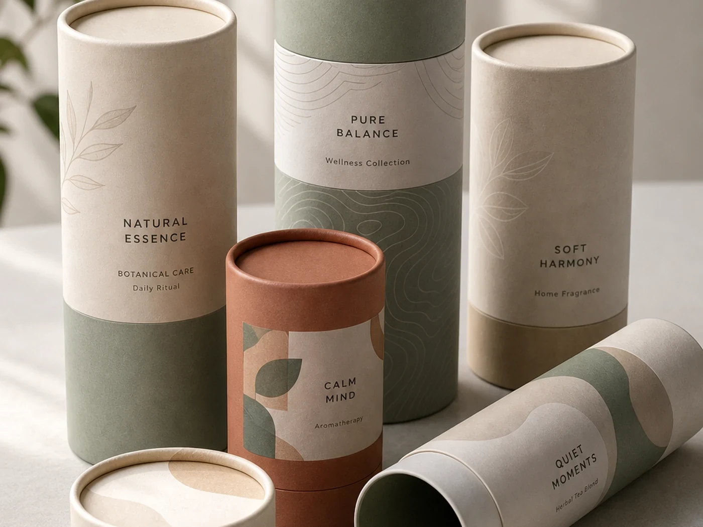 Round paper tube packaging suitable for food and cosmetic products